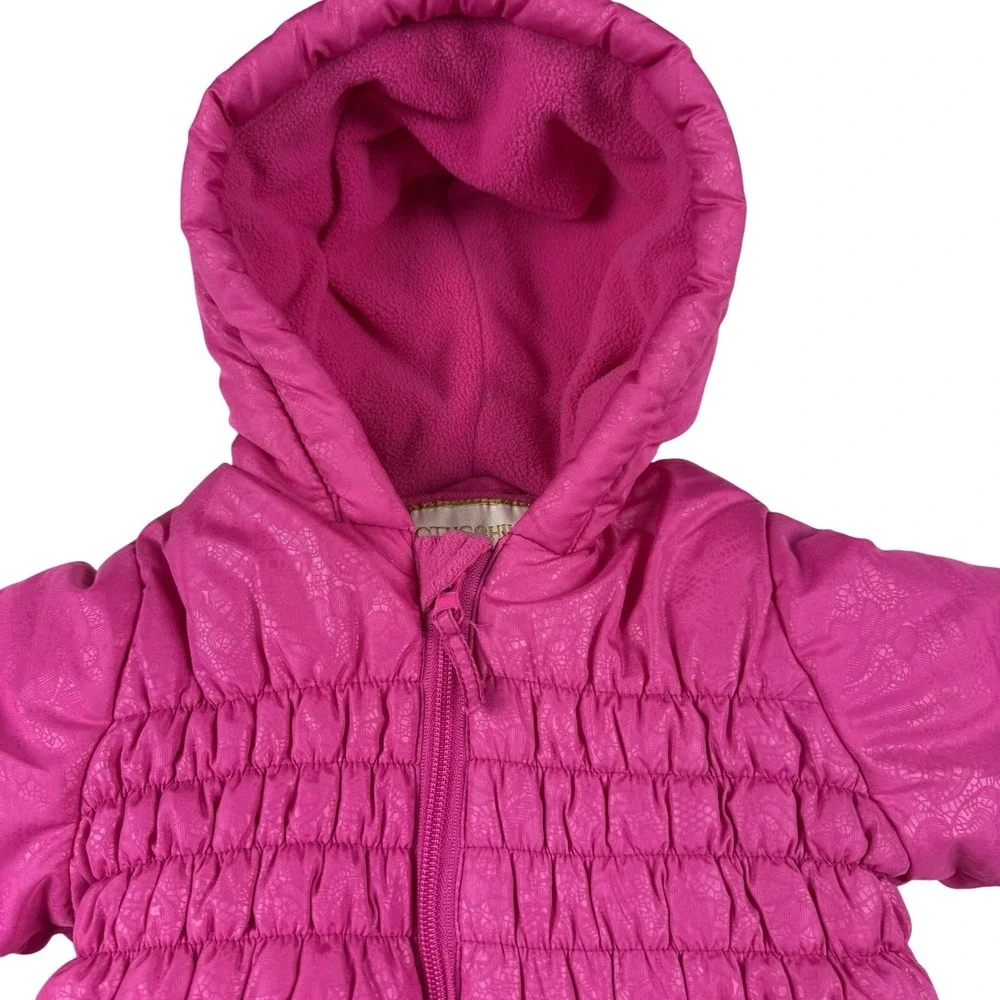 Rothschild‎ Girls 6/9 Months Insulated Snow Suit Embossed Pink Hand/Feet Covers